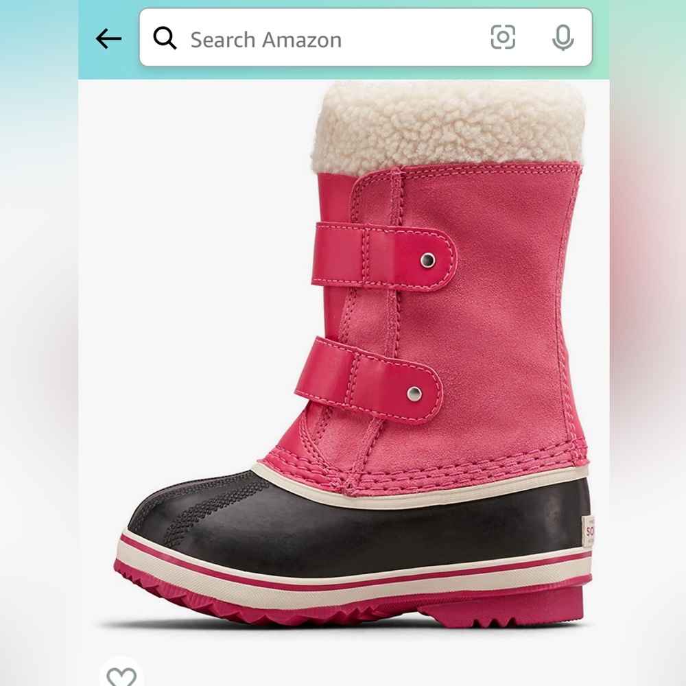 Sorel PAC Strap Boot childrens size 12, pink